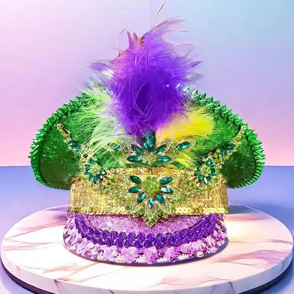 Cappello del Mardi Gras Cappello di di Carnevale Cappello Capitano di Piume Accessori per Costumi di Carnevale per Travestimenti Festival