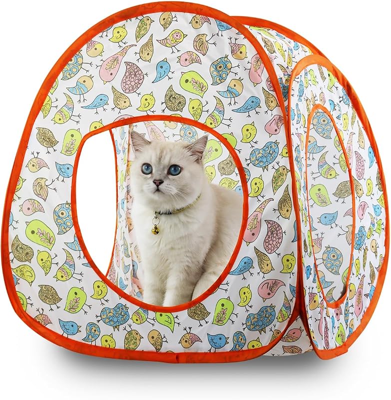 Toca para Gatos Andiker com 3 Aberturas, Dobrável e Portátil (Tent Bird)