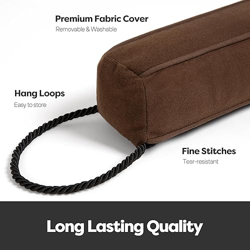 Miniatura 6 de Comfyanno Tope para debajo de la puerta para parte inferior de la puerta, tapones de aire frío de puerta con peso de 38 pulgadas, bloqueador de