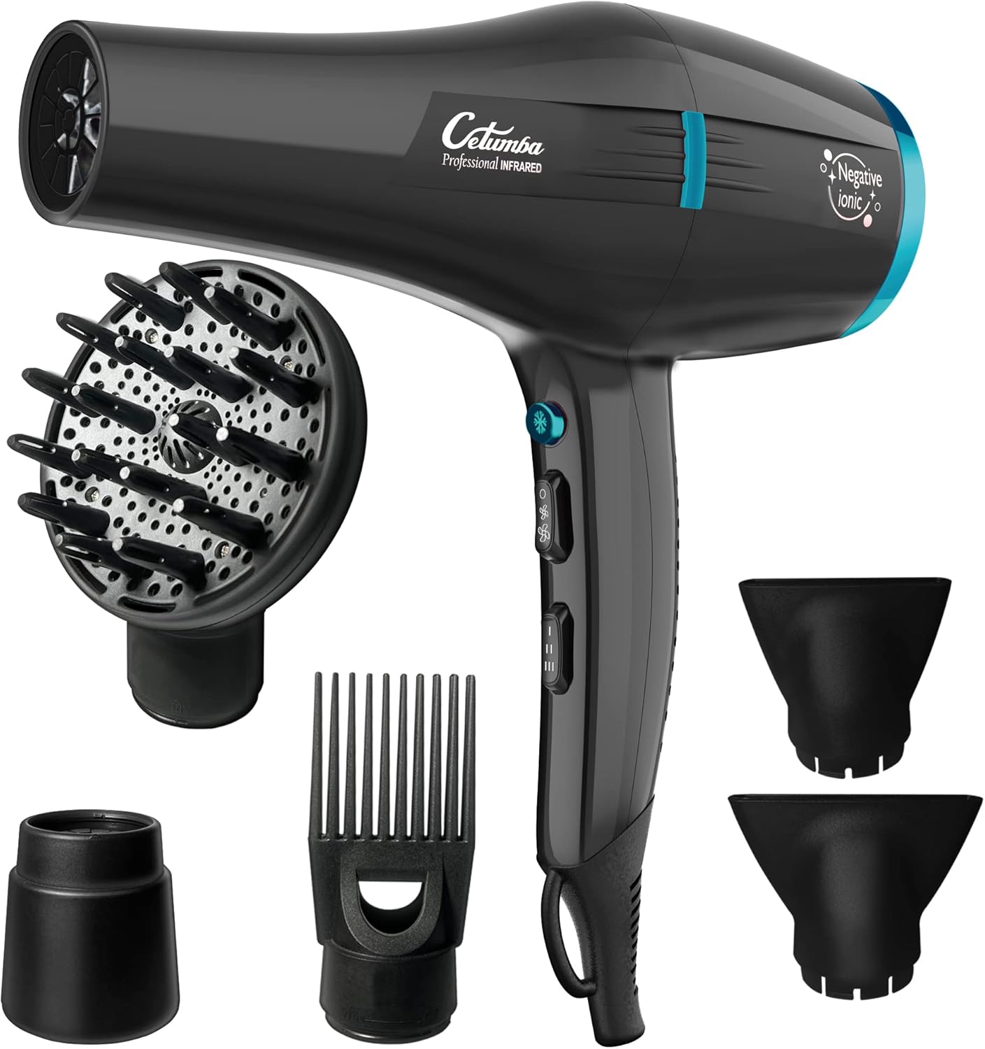 Amazon.com : Cetumba Infrared Hair Dryer Double Ions 1875W Professional ...