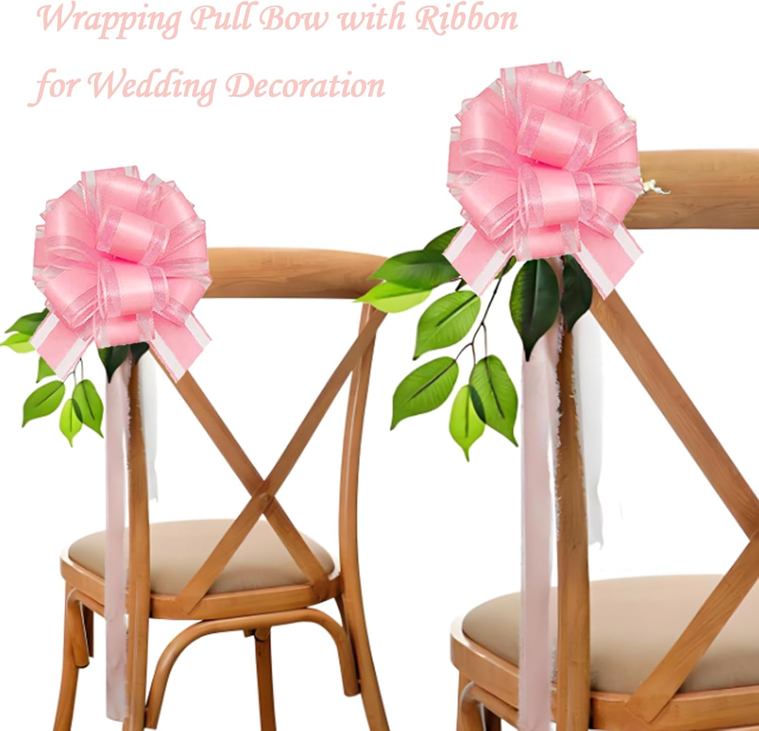 OZXCHIXU 20pcs Pull Bows Gift Wrapping Ribbon for Birthday Christmas Wedding Gift Boxes Baskets Valentine‘s Day Wrap Accessory for Gift Present Holiday Decor (Pink) - Image 4