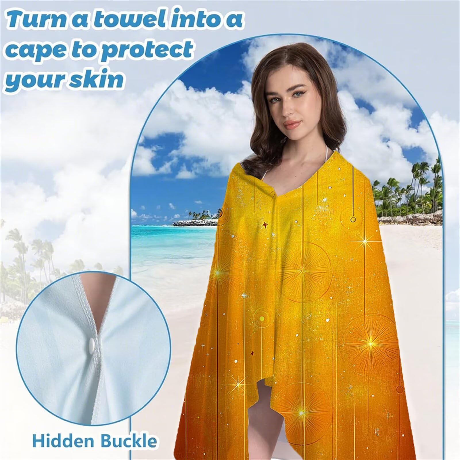 Serviette de Plage XXL 220x100 cm Anti Sable et Séchage Rapide Microfibre Drap de Plage Serviette de Bain Grande Taille Drap de Bain pour Homme Femme Voyages Natation Camping Pique Nique Orange S-613