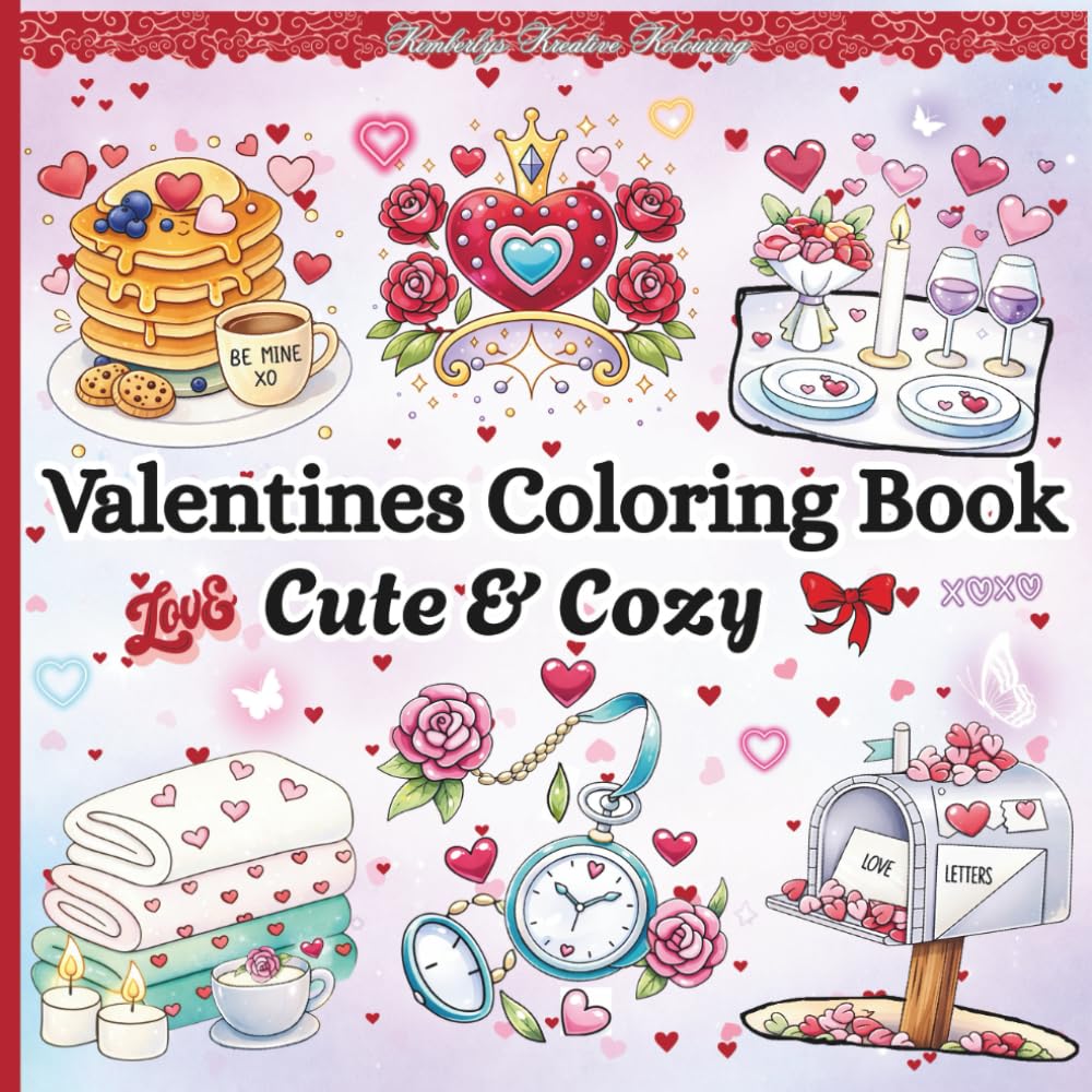 Valentines Coloring Book Cute and Cozy: Cute & Cozy Valentine Designs for Relaxation, Stress Relief & Creative Fun