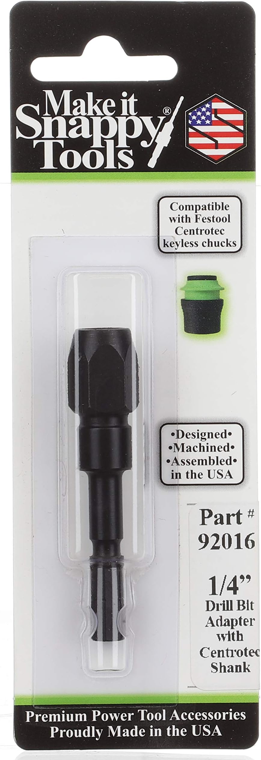 Make it Snappy Tools 1/4 Inch Drill Bit Adapter, Compatible with Festool Centrotec Chucks #92016