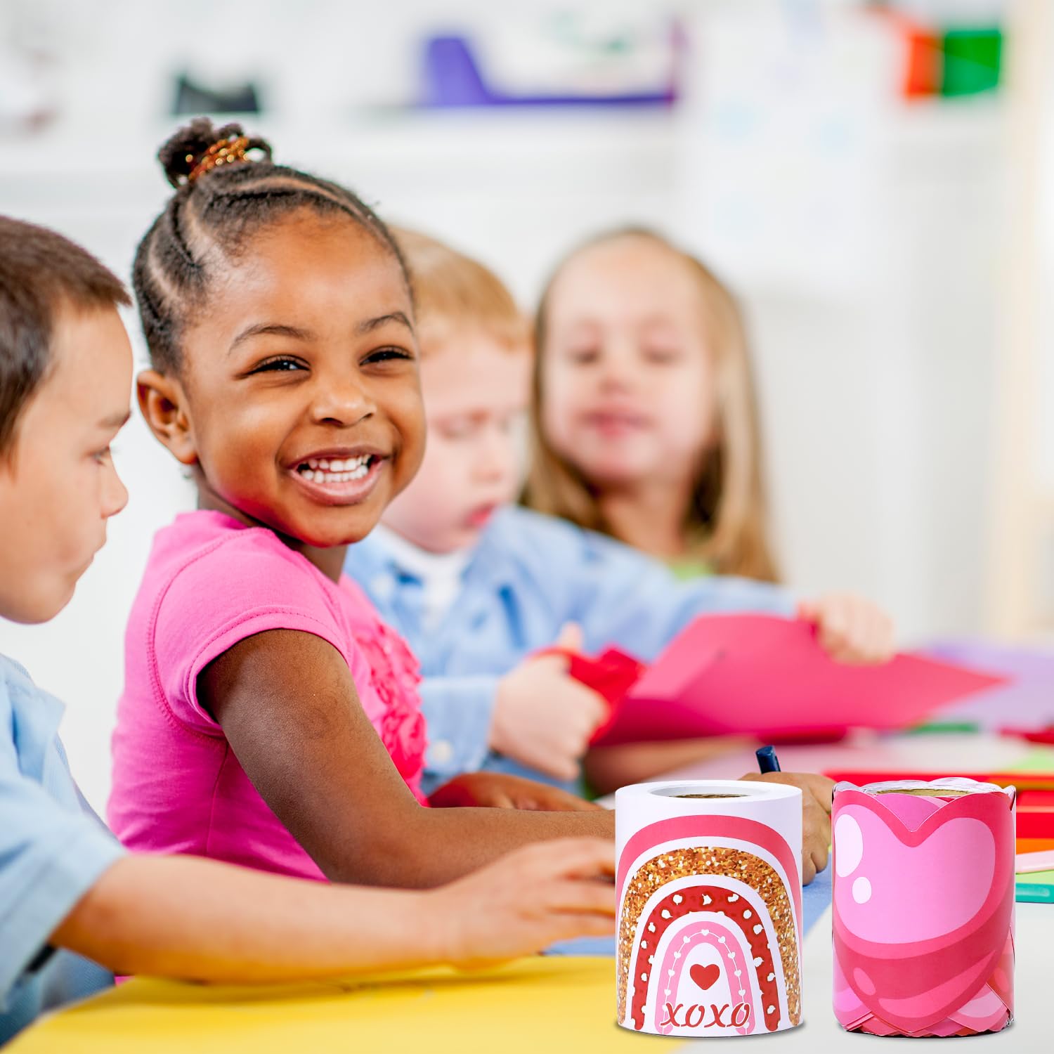 Pinnwand-Bordüre Mit Rosa Schleife – 6,5 X 30 Cm, 84 Stück, Für Klassenzimmer & Büro