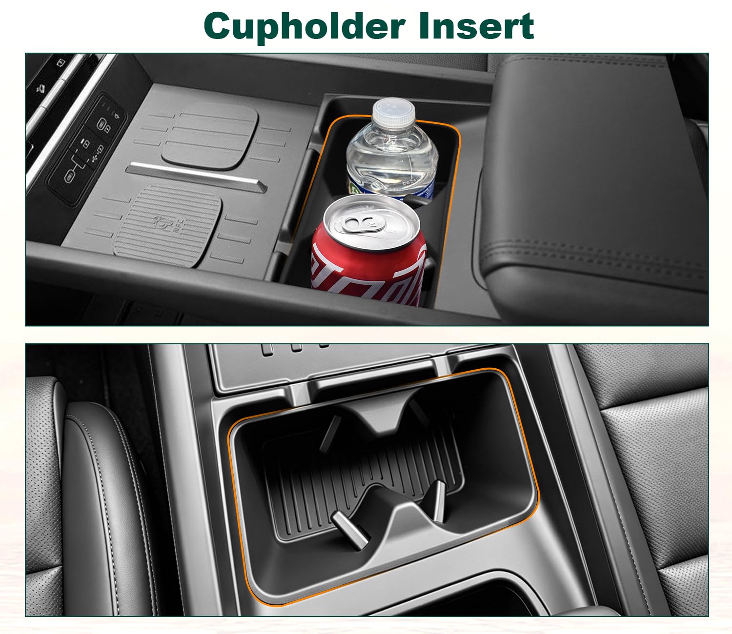 4 organizer per console centrale per accessori Hyundai Santa Fe 2024-2026, tappetino di ricarica wireless + inserto portabicchieri + organizer per console inferiore + organizer per console centrale