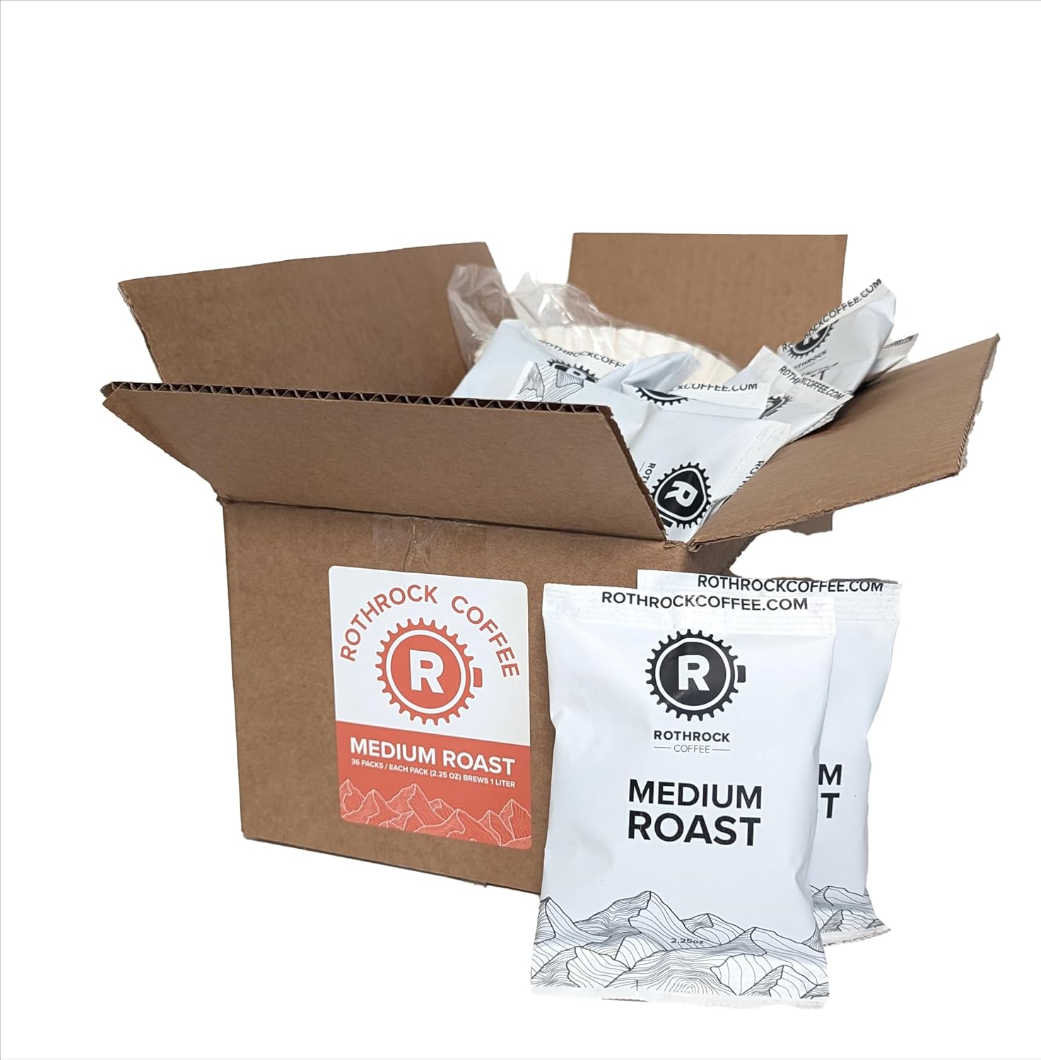 Rothrock Coffee - Medium Roast - Pre-Ground Fractional Coffee - 2.25 Ounce, 36 Count