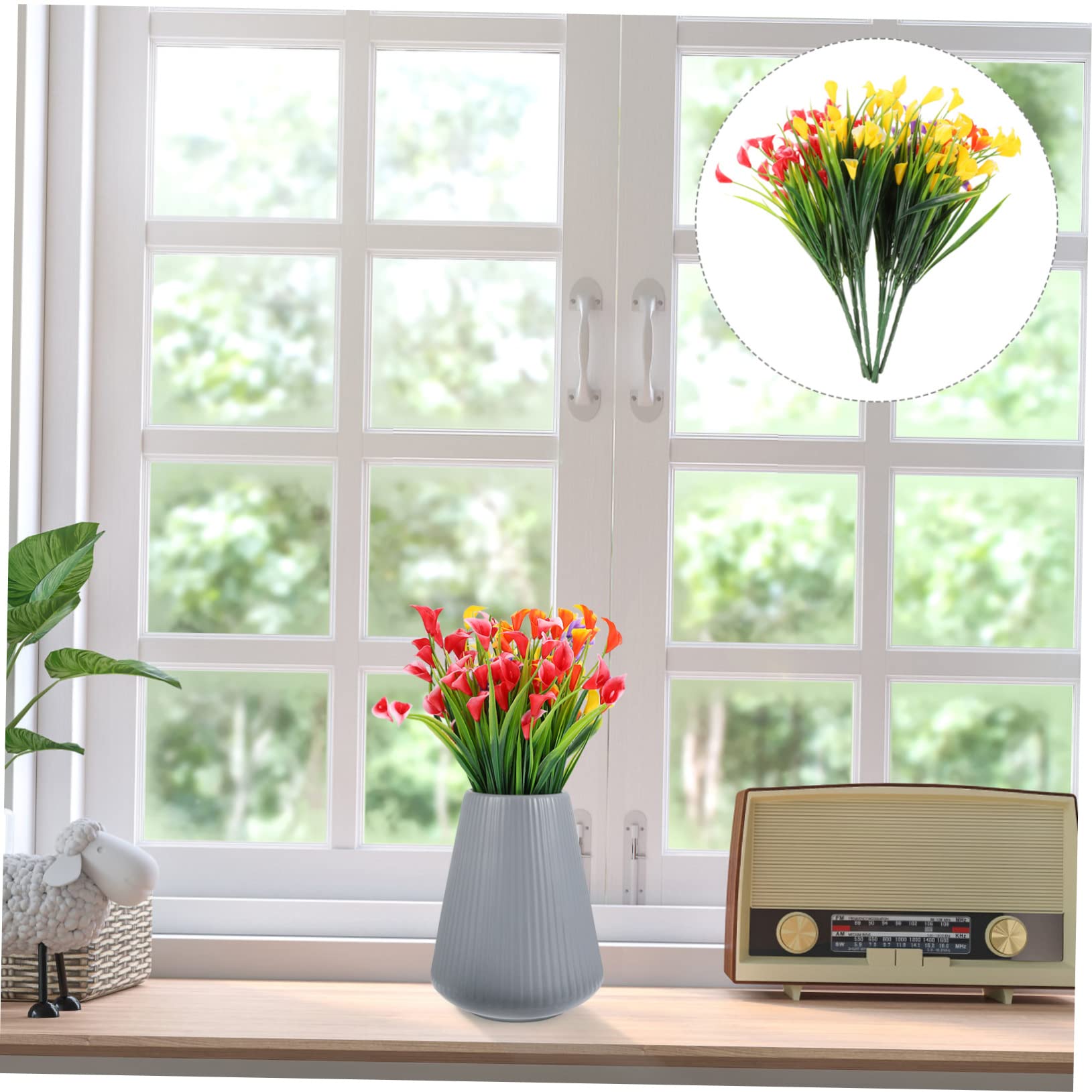 Jarrón de Cerámica Mediterráneo para Flores, 2 Piezas | Acabado Mate, Diseño Creativo y Delicado, para Salón u Oficina, Adorno Buena Textura