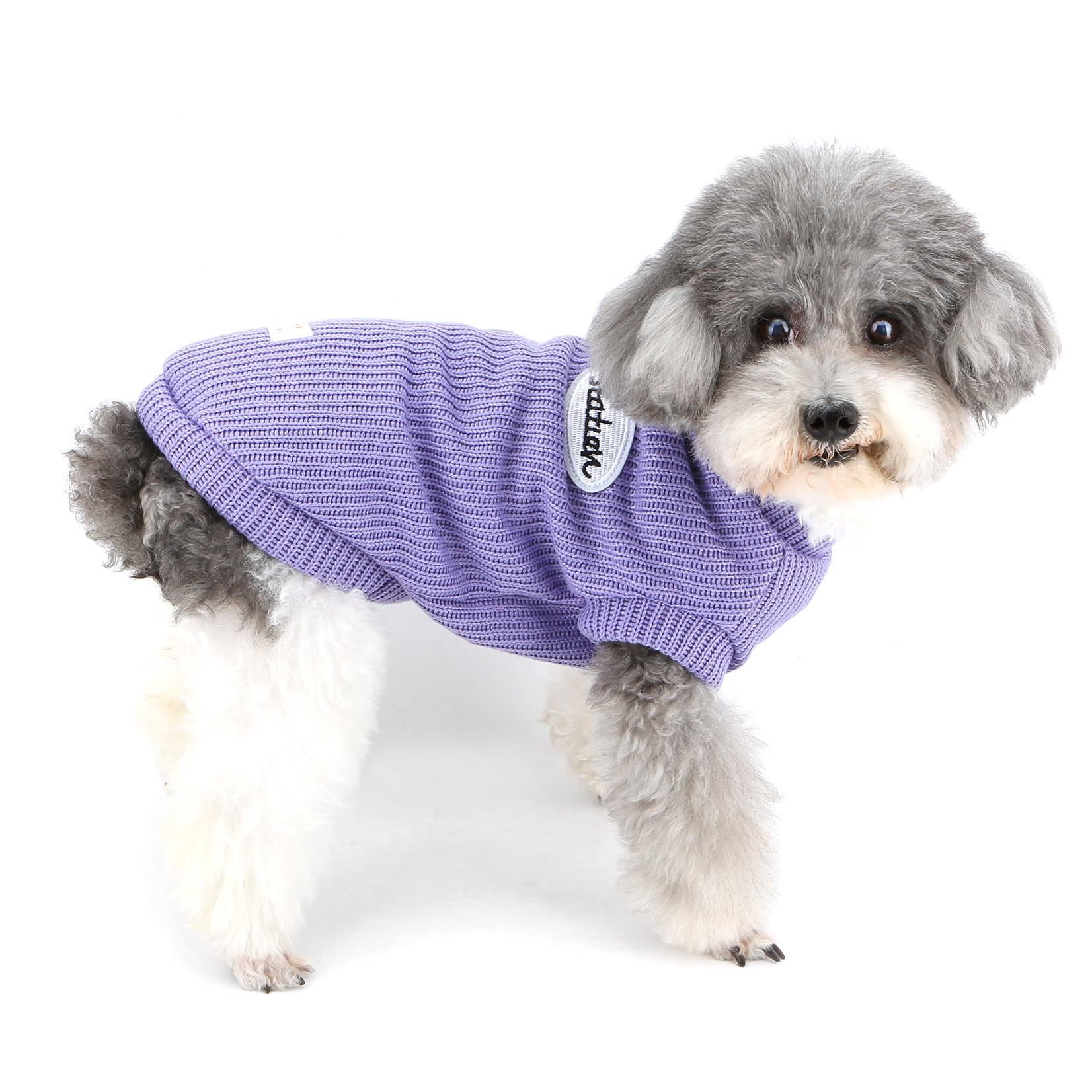 XHYRHTS Pull tricoté pour Petit Chien - Pull Extensible pour Animal Domestique - avec Anneau en D et Motif Chien - Chaud et Solide - pour l'hiver et l'automne - Vêtements pour Chihuahua,