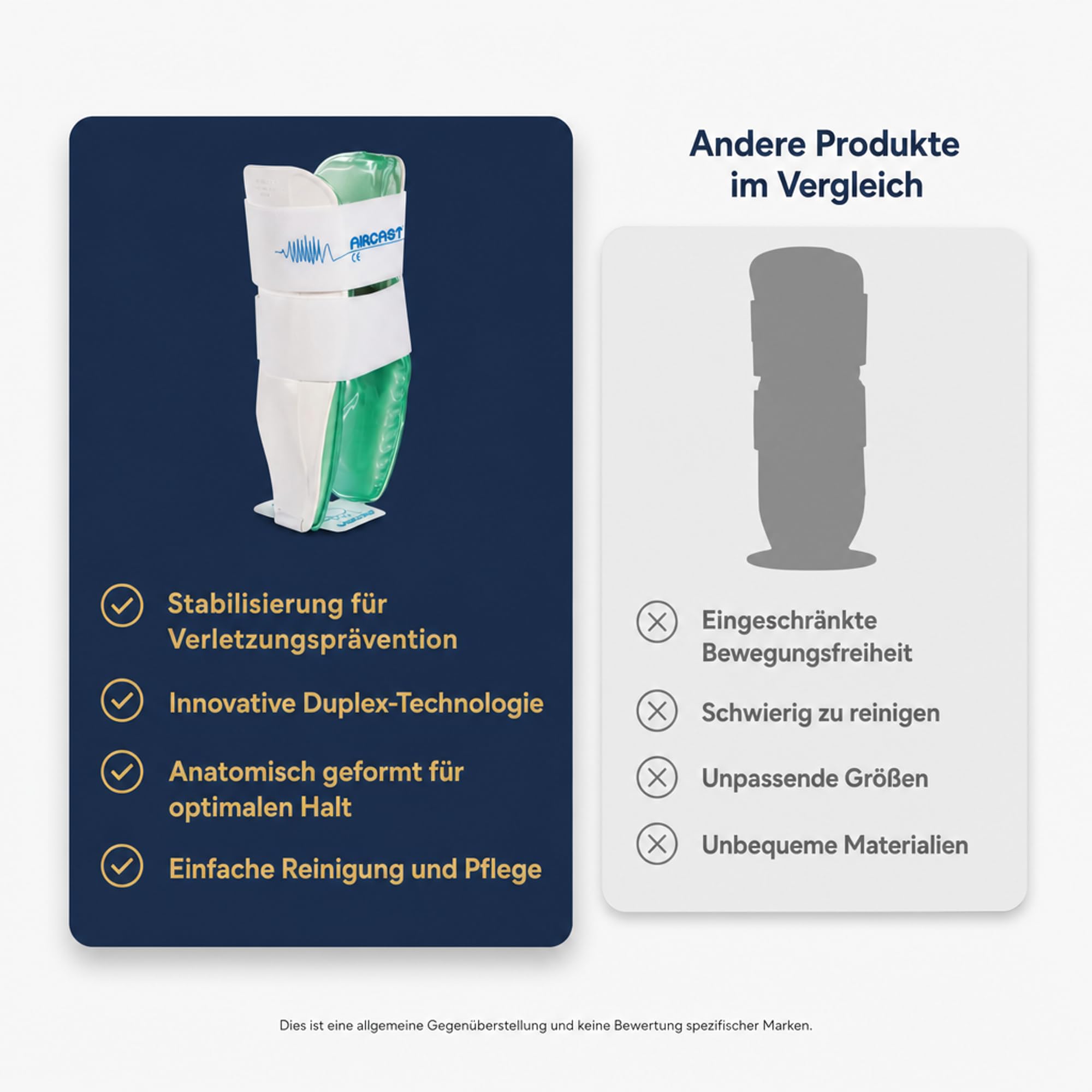 Tobillera Aircast Air-Stirrup en diferentes tamaños para izquierda o derecha – 1 pieza – estabilización lateral con plena capacidad de carga y movimiento reducido (derecha, L)