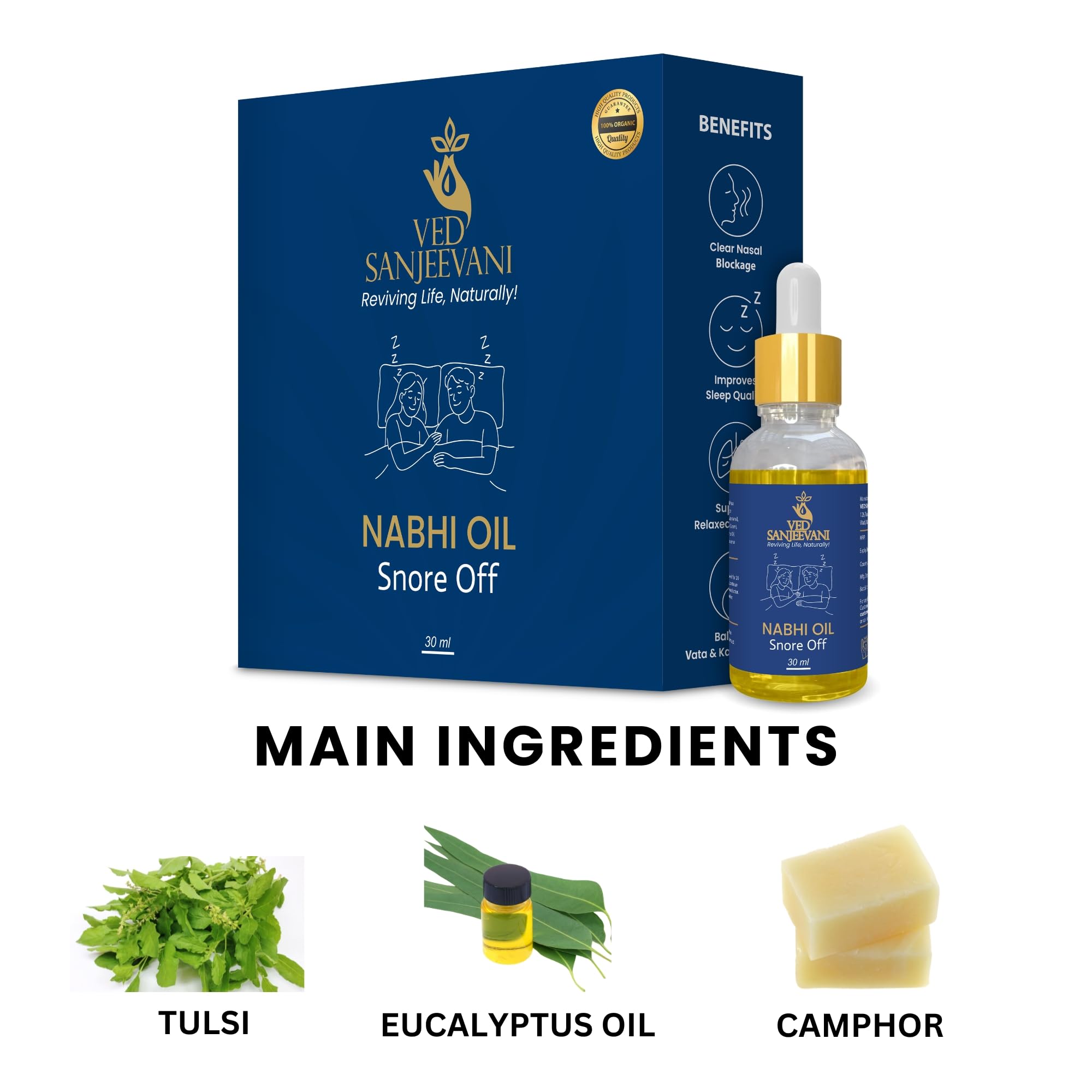 Ved Sanjeevani Snore Off Nabhi Oil 30 ML | Prevent Snoring while sleeping - Image 3 thumbnail