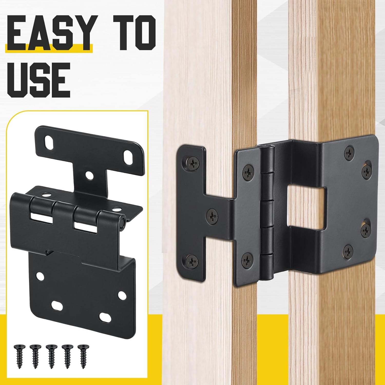Yaocom 1 Pcs Five-Knuckle Hinge for 3/4" Door Thickness, 270 Degree Institutional Hinge, Black Powder Finish for Institutional Use in Hospitals, Schools, and Other Comercial Settings
