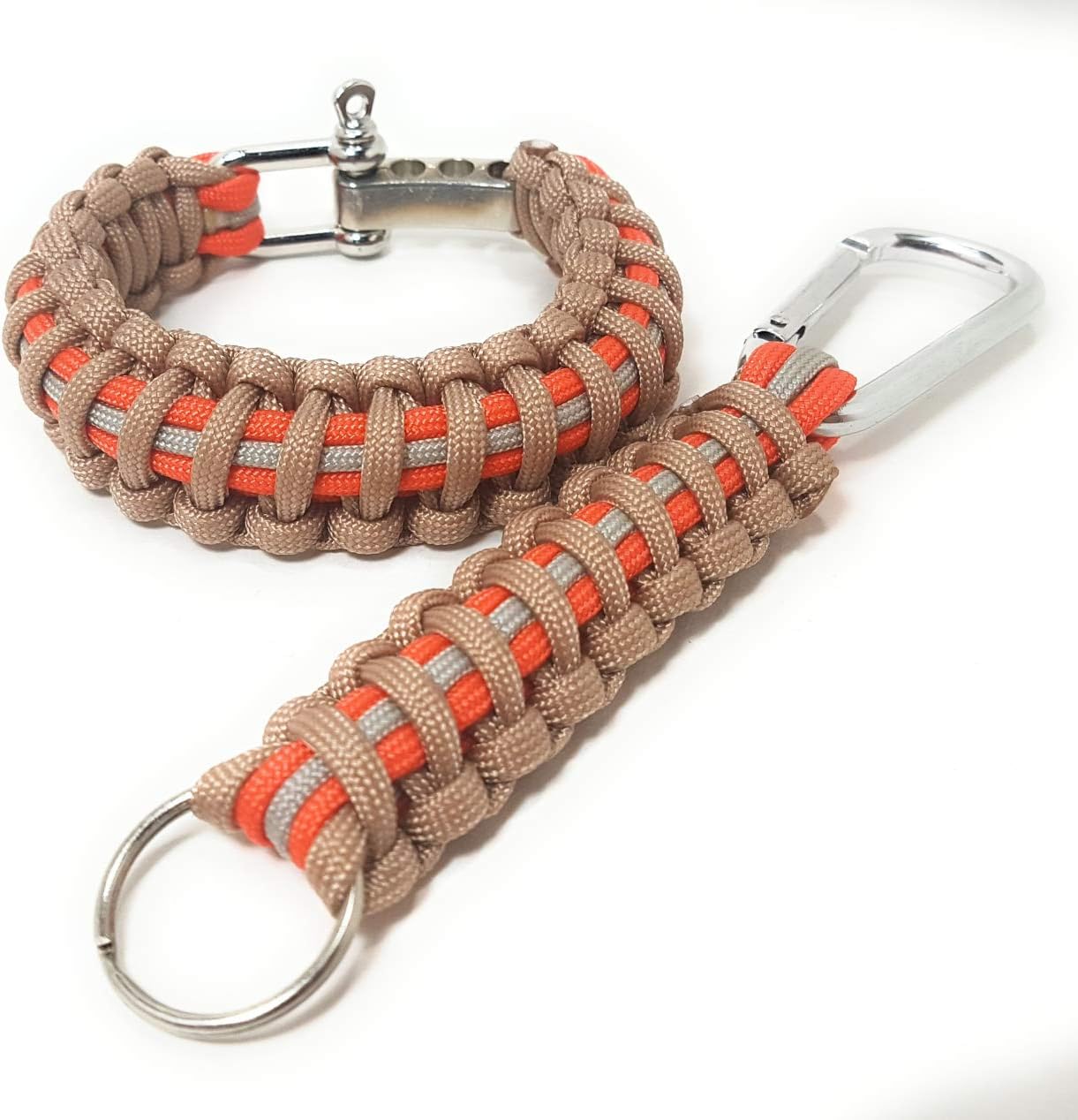Firefighter Paracord Adjustable Survival Bracelet Only (Orange)