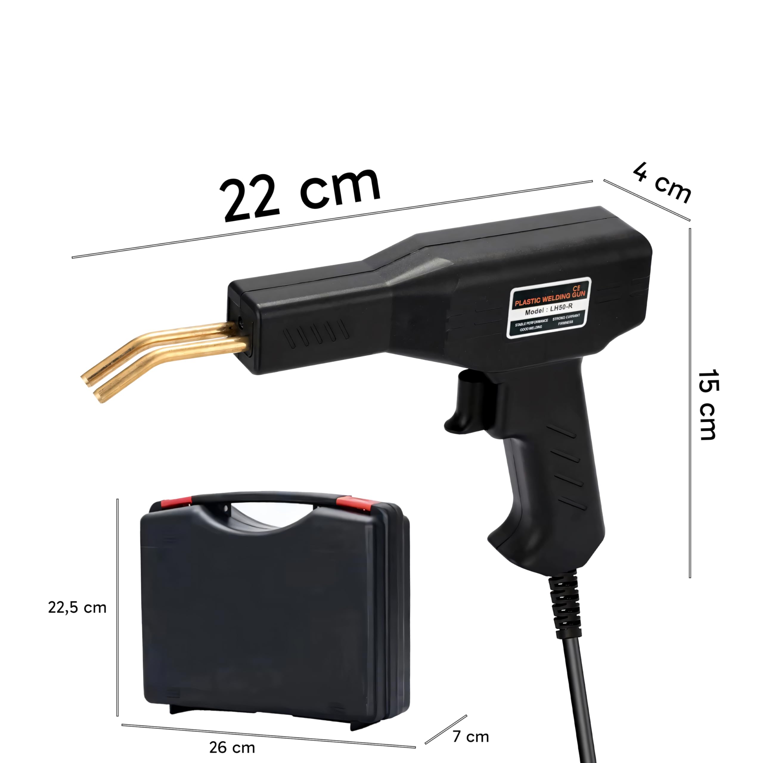 Retoo Poste à souder en plastique 50 W, kit de réparation avec lumière LED, machine à souder pour fissures en plastique, pare-chocs de voiture, pièces automobiles, kayak, 800 pièces incluses