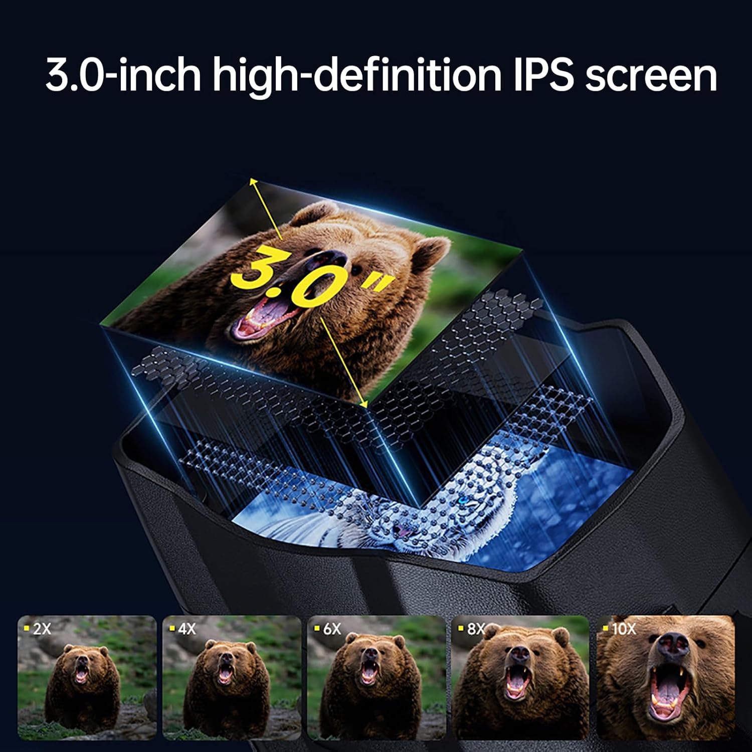 Generic ナイトビジョンゴーグル、10倍デジタルズームと5W赤外線を備えた4K HD双眼鏡、3インチIPSディスプレイ、32G