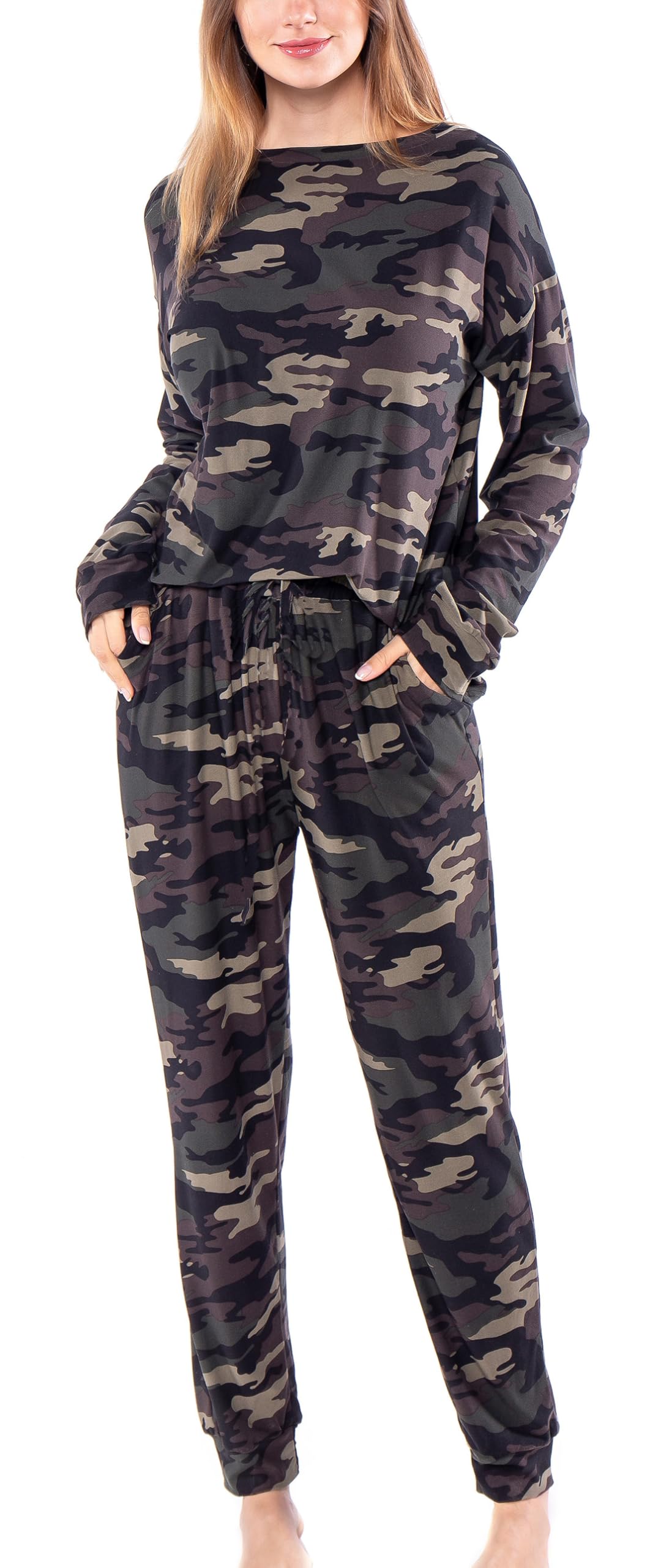 Coolwife Women's Pajama Set Soft Sleepwear Nightwear Long Sleeve Tops and Pants Loungewear...