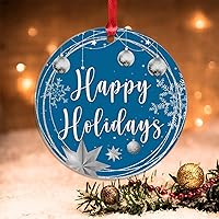 Vista 10 de Merry Christmas Y'all Christmas Tree Ornament Holiday Xmas Gift Acrylic Christmas Ornaments Gold Snowflake Ball Wreath Xmas Tree Decorations for