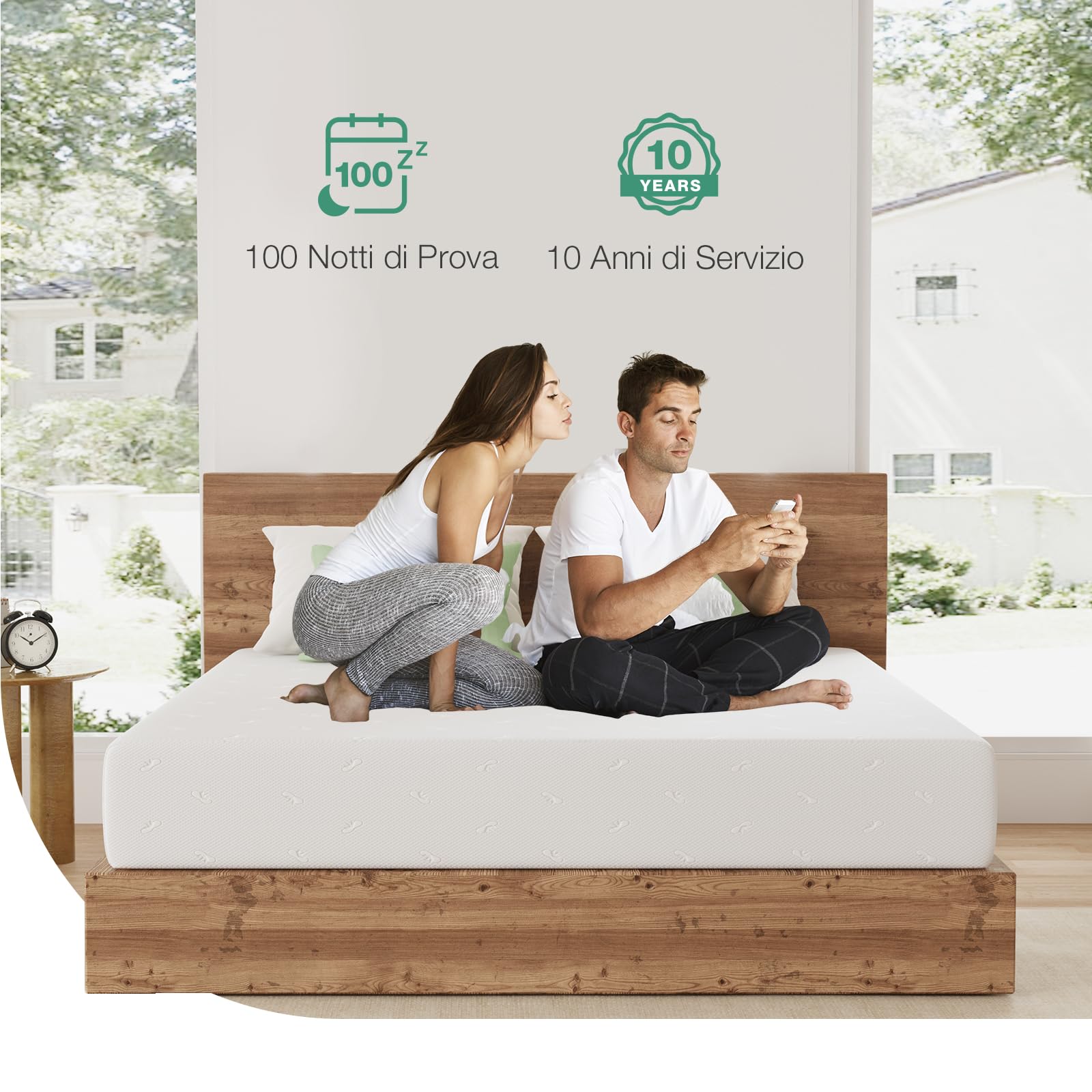 Novilla Materasso 140x200, Materasso Matrimoniale, Altezza 18 cm, Gel Memory Foam, Schiuma Traspirante in Fibra di Bambù, Sostegno Perfetto, Rispettoso Della Pelle