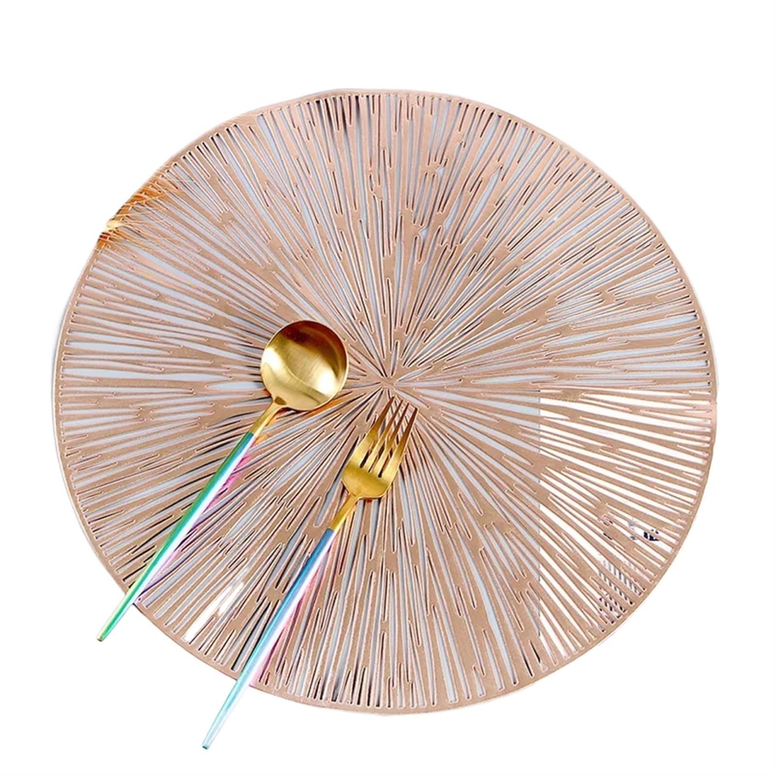 place mats for table Placemat for Dining Table Holiday Wedding Decorative Placemats Setting Place Mats Hollow Insulation Pad for Kitchen Restaurant Dining Table(F)