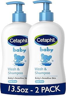 Baby Wash & Shampoo, 13.5oz Pack of 2, Hypoallergenic, Gentle Enough for Everyday Use, Soap Free