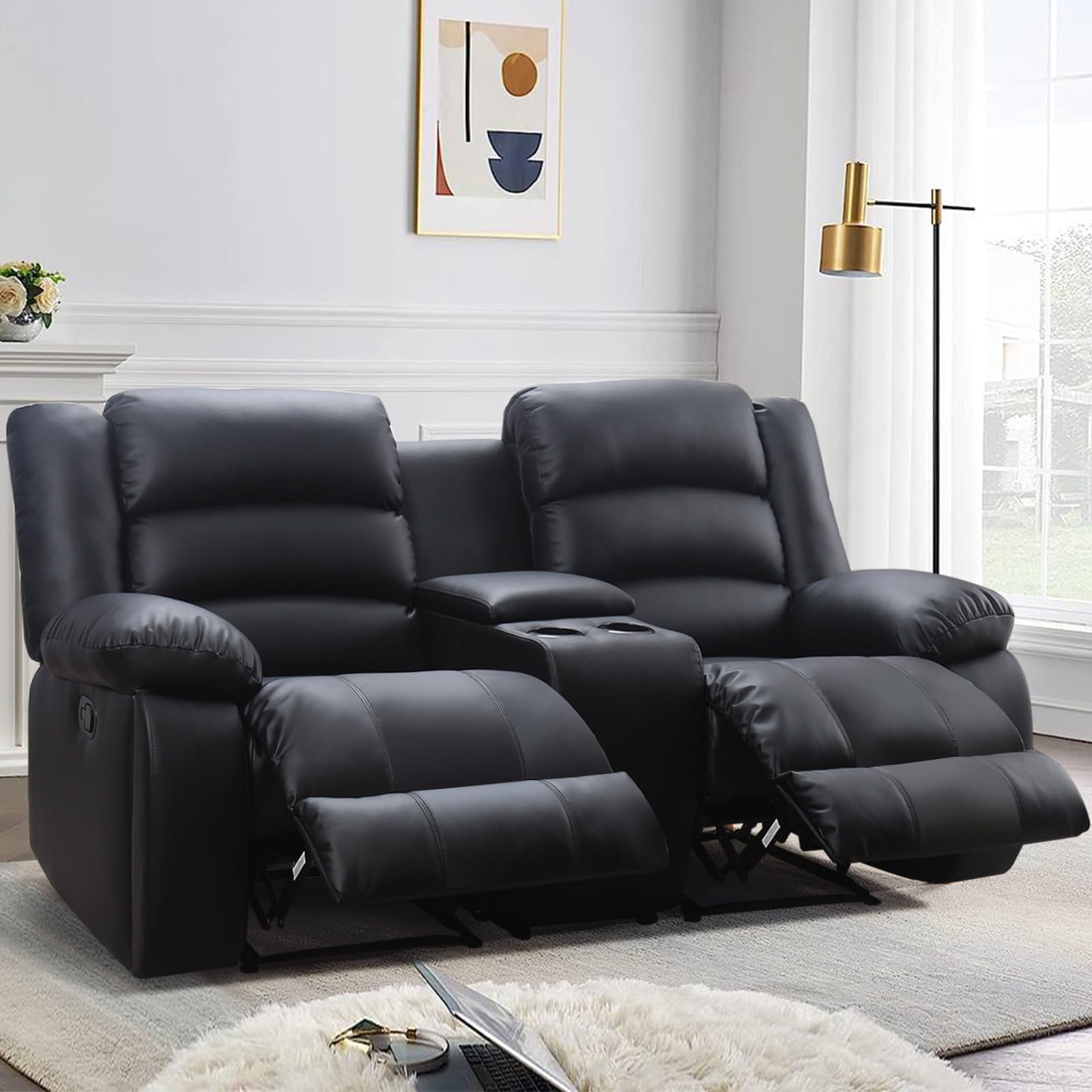 BINGTOO Home Theater Seating 67” RV Recliner Double