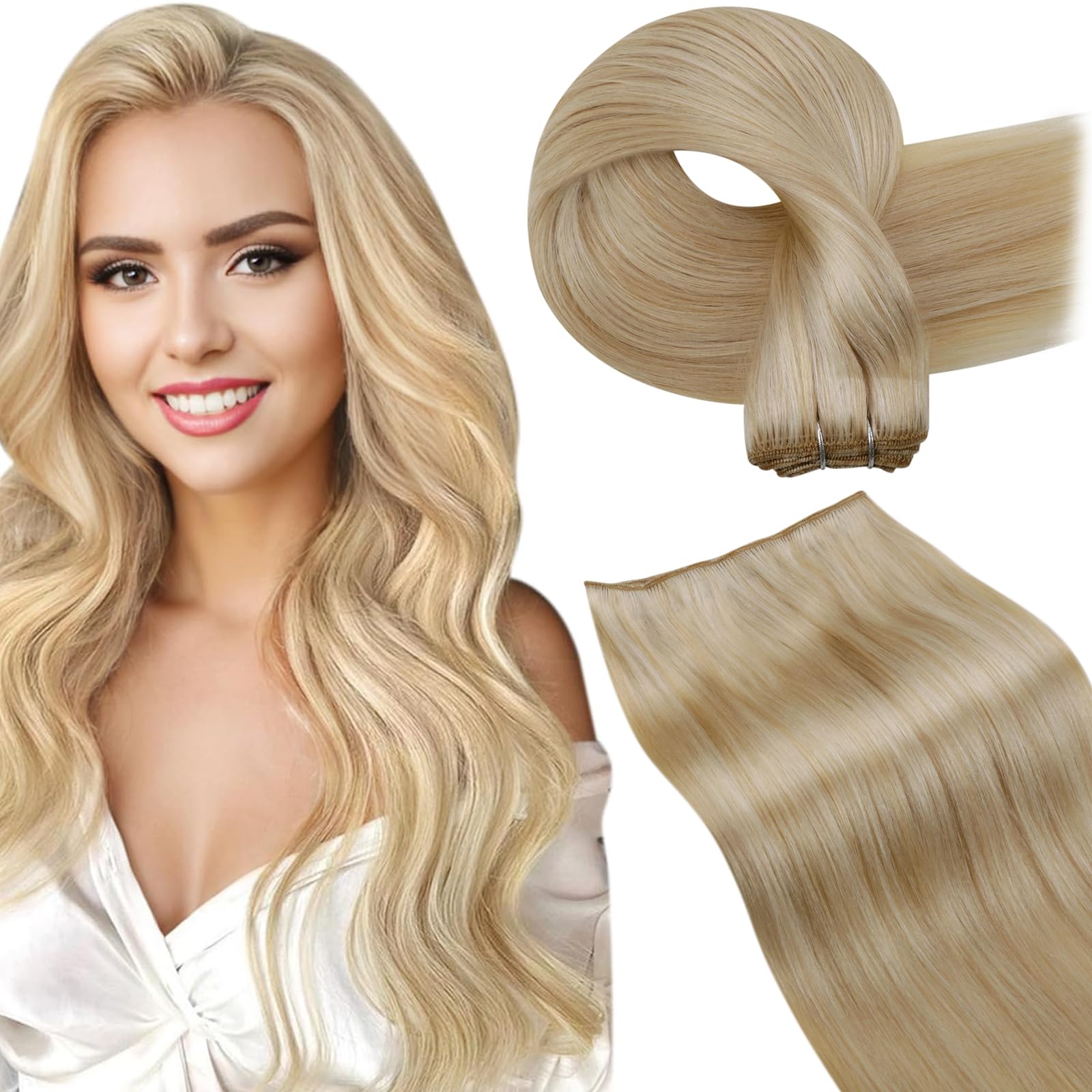 LaaVoo Wire Hair Extensions Human Hair 18 Inch Medium Brown Wire Human Hair Extensions Light Brown Human Hair Extensions Long Straight Hair 86g — view 22