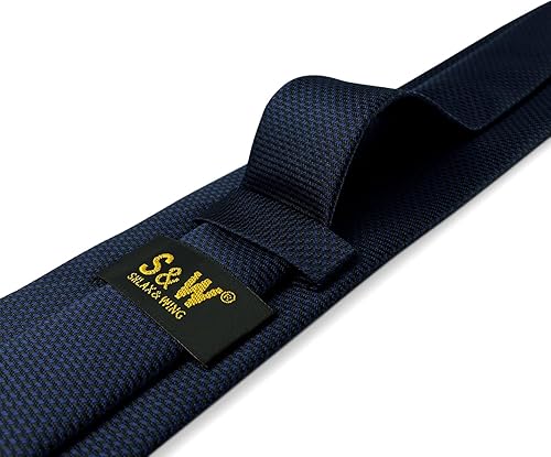 Vista 96 de S&W SHLAX&WING Conjunto de corbata de color sólido y pañuelo de bolsillo para hombre C33