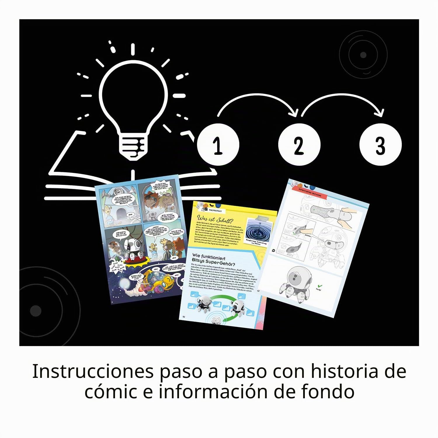 Kosmos 621094 Bitsy – Tu Inteligente Robot Amigo, Robot para niños, controla Bitsy con pulsador de Sonido, Juguete para niños, Caja de experimentos a Partir de 8 – 12 años