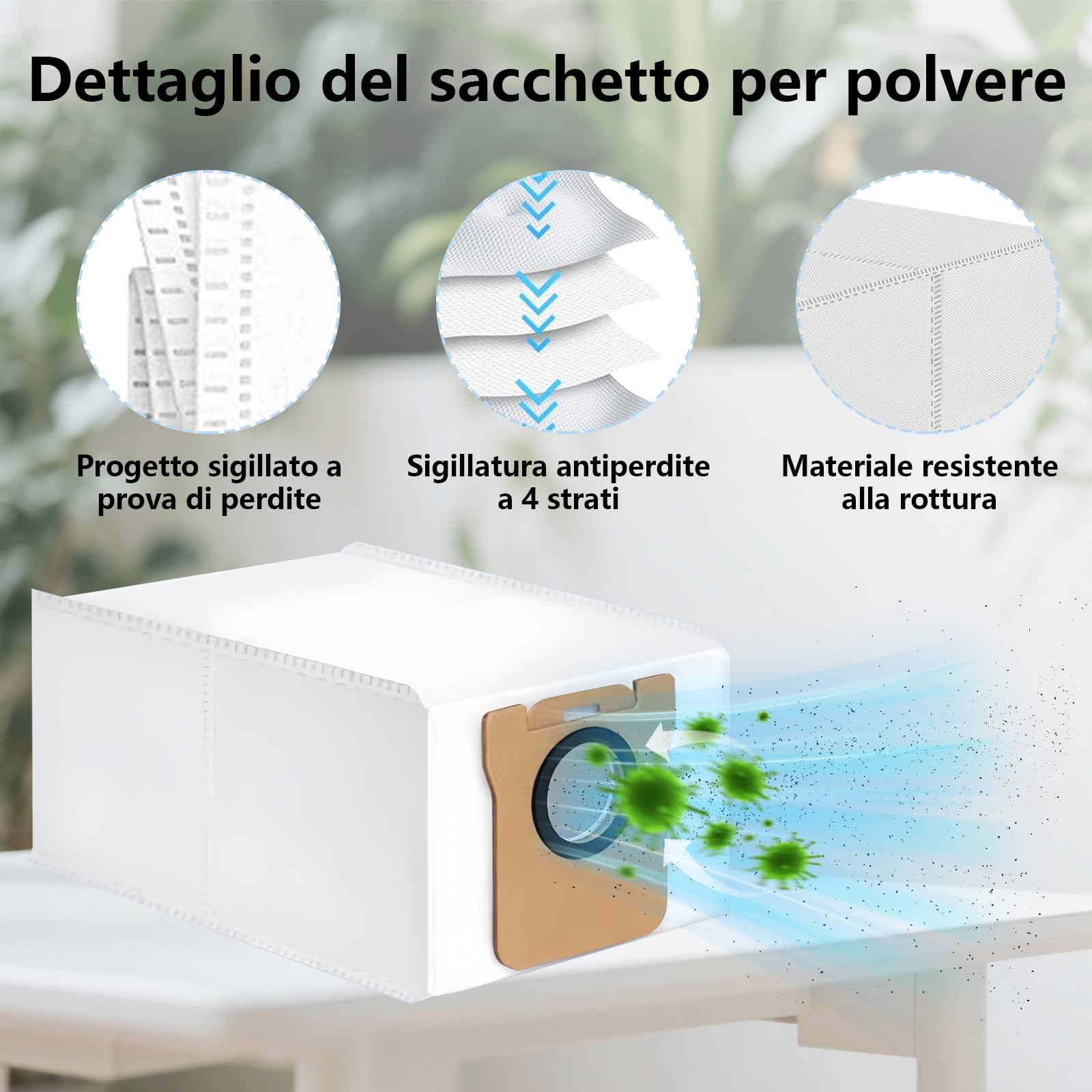 Set di Accessori per Xiaomi X20+/X10 Plus Robot Aspirapolvere, 1 Spazzola Principale, 4 Filtri Hepa, 6 Asciugamani, 6 Sacchi di Polvere, 6 Spazzole Laterali