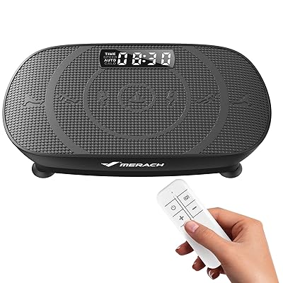 MERACH Vibration Plate Exercise Machine, Slim Vibration Plate for Lymphatic Drainage Weight Loss, Vibrating Plate with Real-Time Calorie Tracking on LED Display, Workout Equipment for Home Women Men