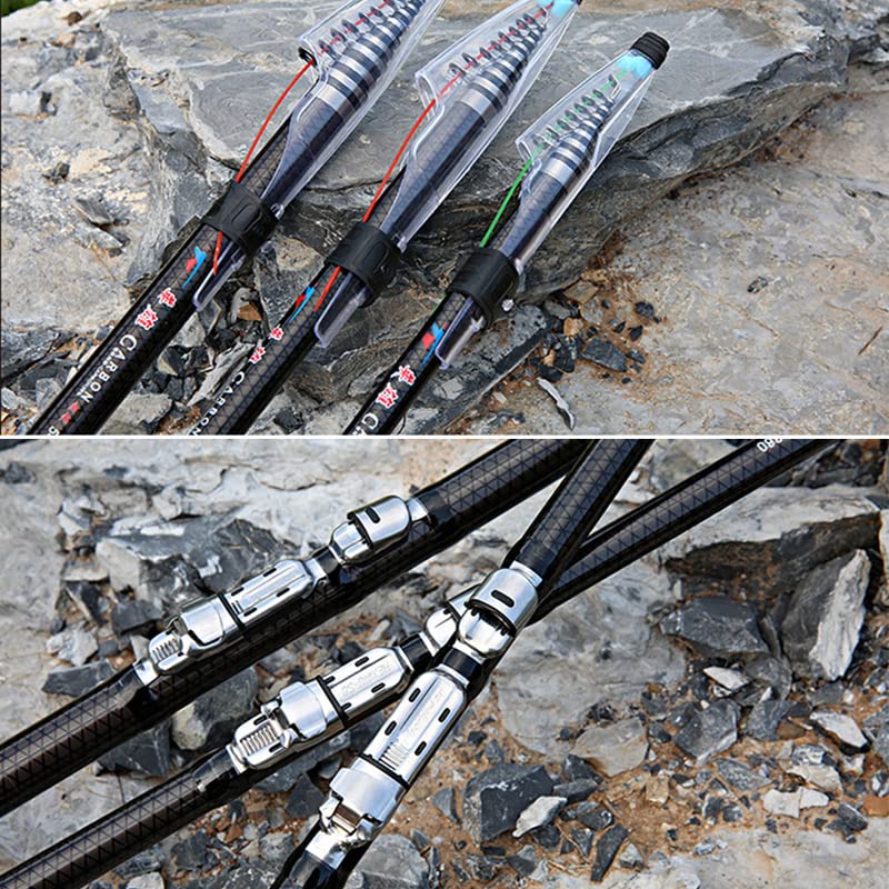 CañAs De Pescar 2. 7m 3.6m 4.5m 5.4m 7.2m Varilla de Pesca de Roca telescópica de Carbono Ultra luz de la luz señora Carpa caña de Pesca Viajero de océano CañA De Pescar(7.2 m)