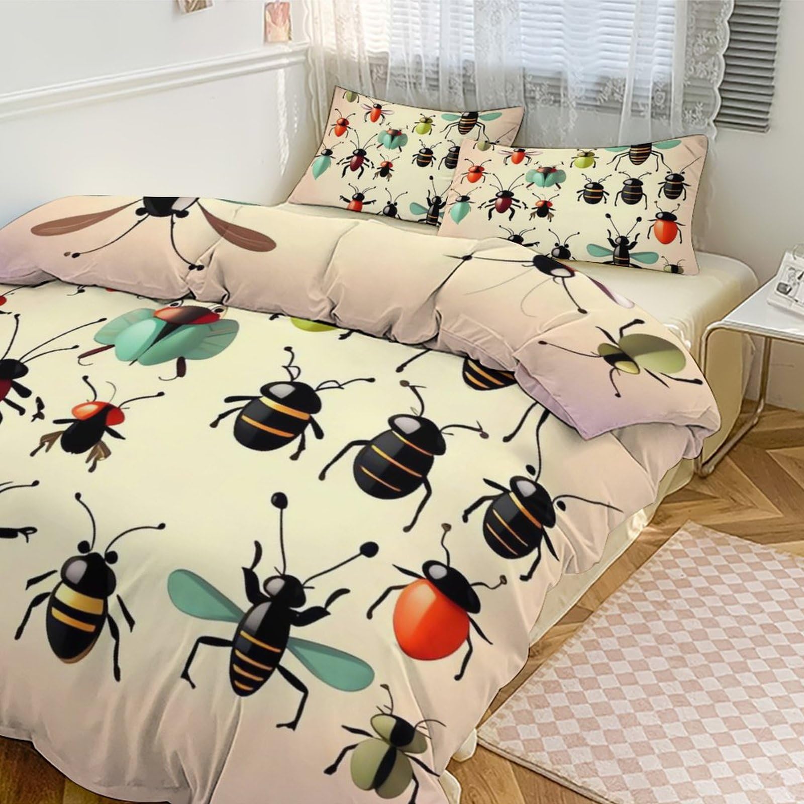 Housse de couette grand lit anti transpiration parure respirante zip double