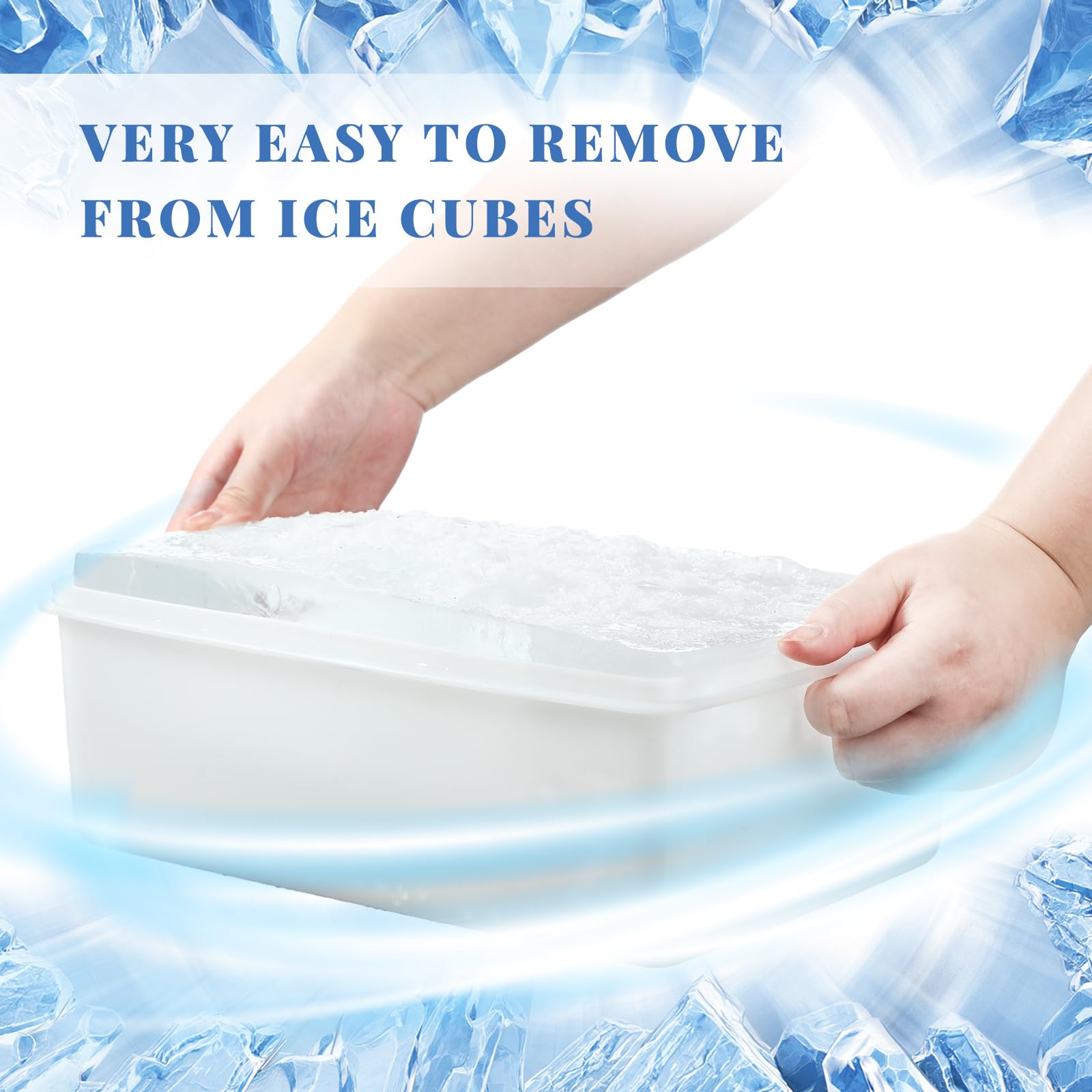 Suclain 3 moldes de bloques de hielo extra grandes con tapas de 11 libras, 16 libras, 24 libras, moldes de hielo grandes, reutilizables, apilables, bandeja para cubitos de hielo grandes para inmersión