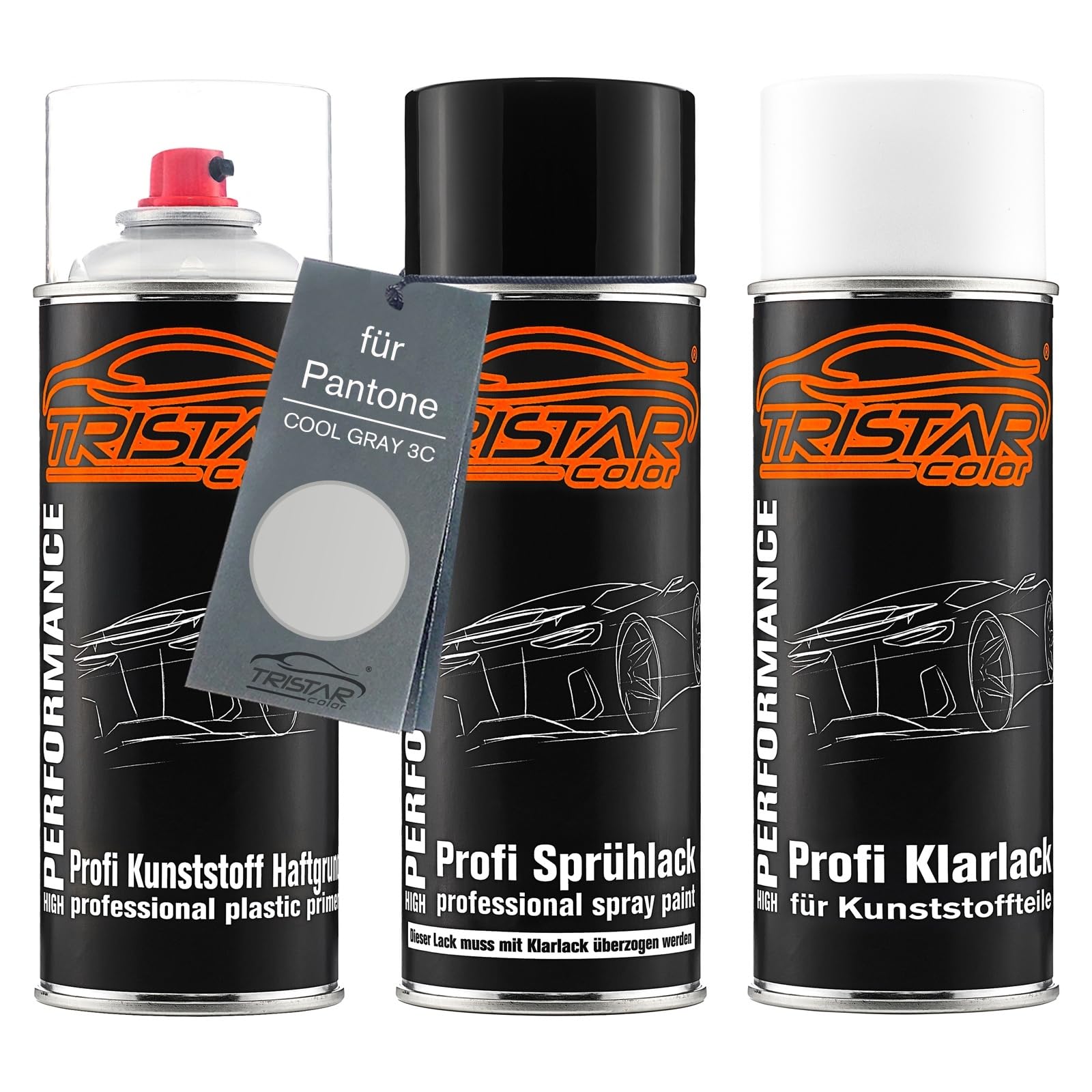 TRISTARcolor Zestaw w sprayu do plastiku do Pantone COOL GRAY 3C Cool Gray