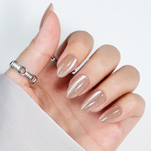 Miniatura 11 de Uñas a Presión Cortas - Uñas a Presión Rojas de Ojo de Gato, Uñas Cuadradas Acrílicas Rojas con Pegamento para Uñas, Se Ajustan Perfectamente, Uñas