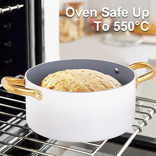 Miniatura 4 de Juego de ollas y sartenes antiadherentes, juego de utensilios de cocina de cerámica no tóxica, juegos de utensilios de cocina con utensilios de