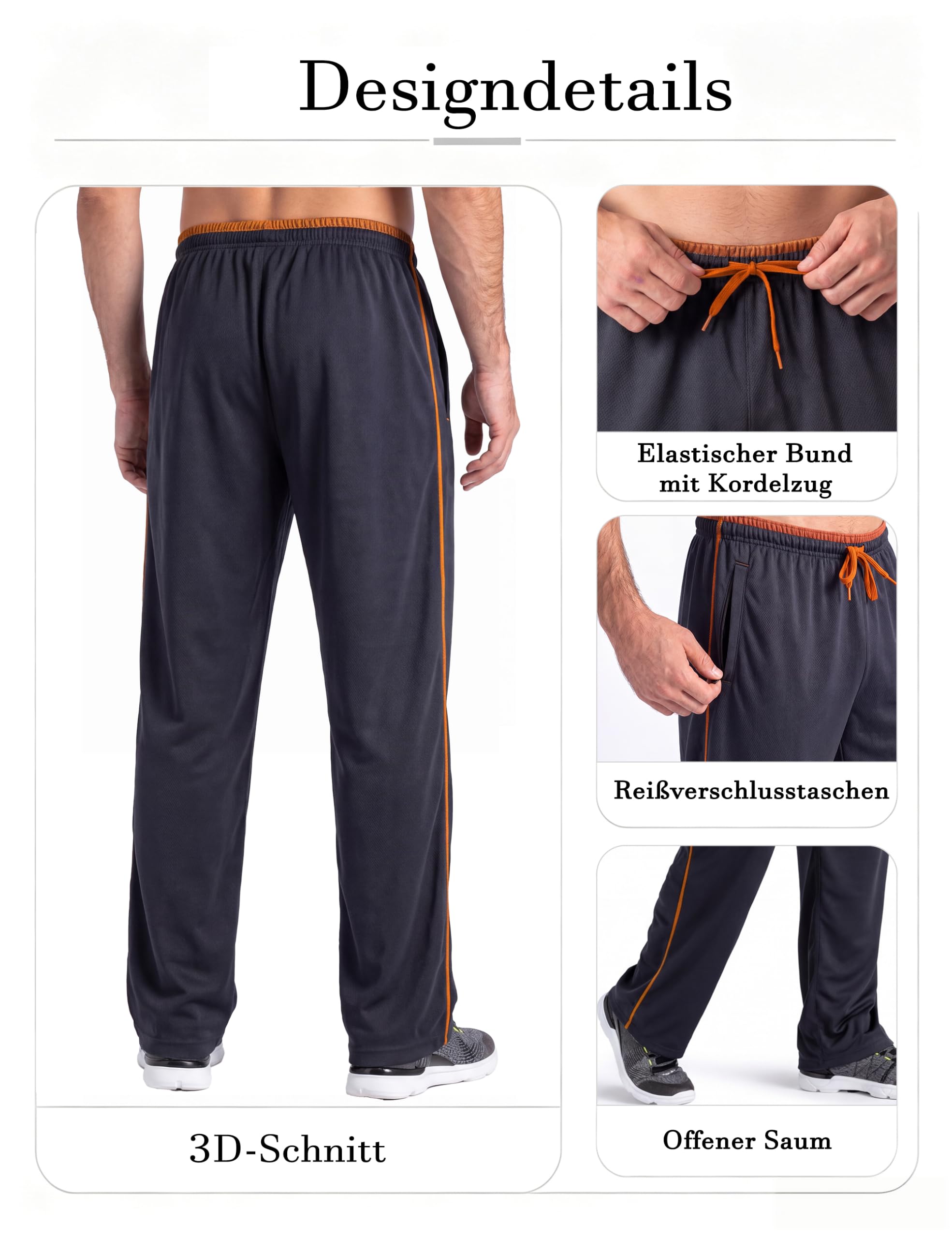 MAGCOMSEN Pantalon Sport Homme - Décontracté À Séchage Rapide De Jogging Et Randonné - Survêtement avec Poche Zippée