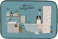 Vista 508 de Caroline's Treasures CK7824DDM - Tapete absorbente para secado de platos con diseño de bulldog inglés, rojo y blanco, para encimera de cocina, 14 x