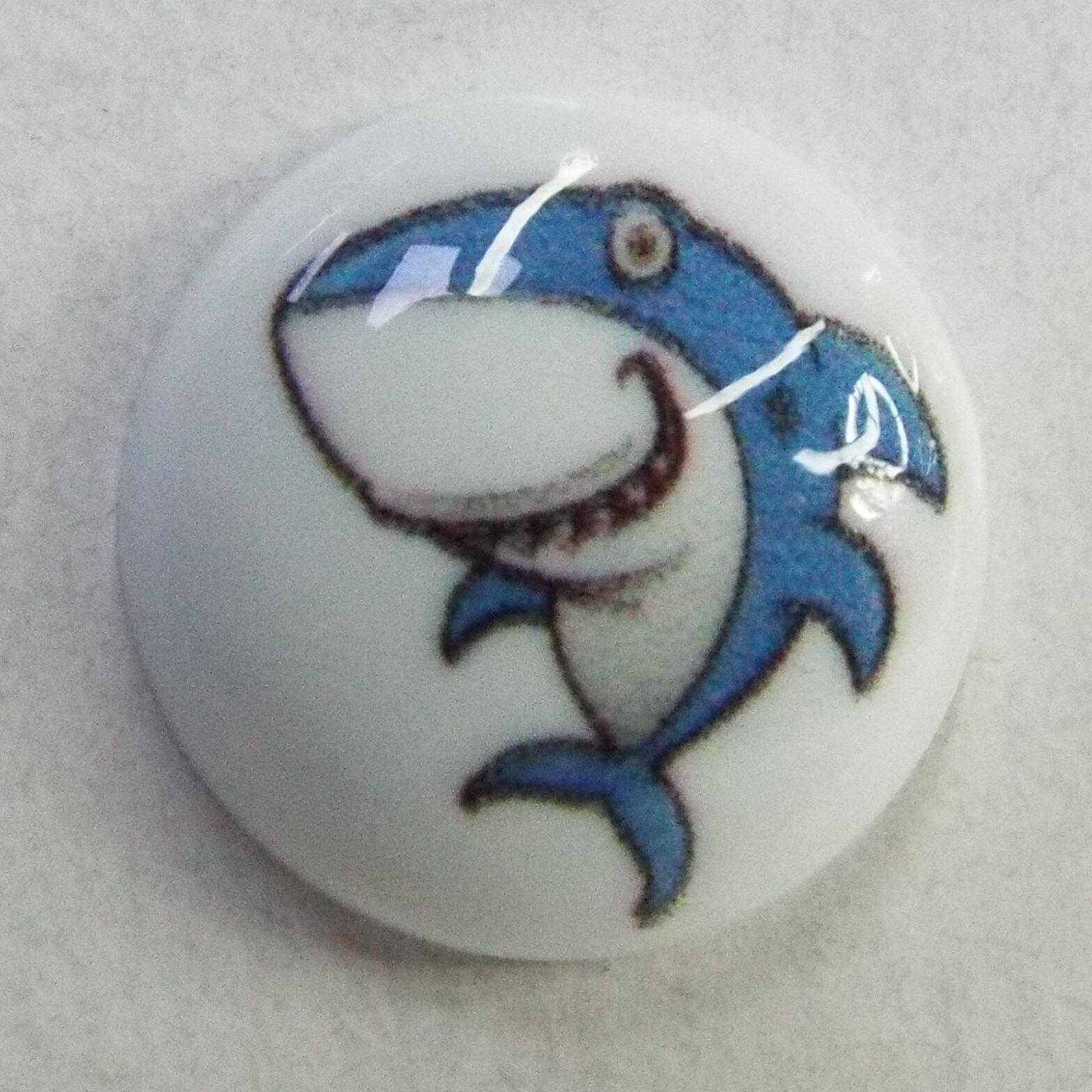 15mm Printed Button Childrens Vehicle Animal 029D, 7176 Shark, 4