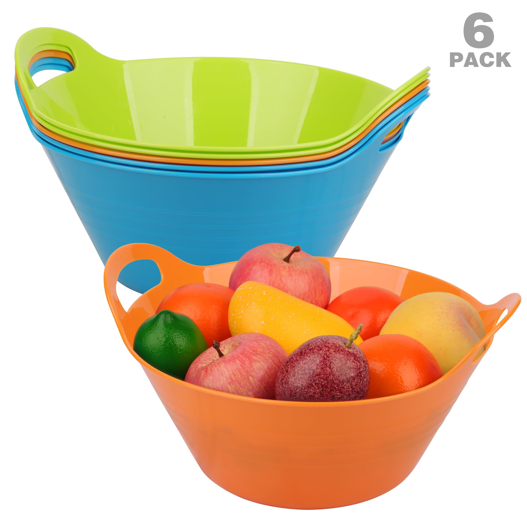 Plastic Tiawudi 6-Pack Extra Large Snack Bowls 170oz With