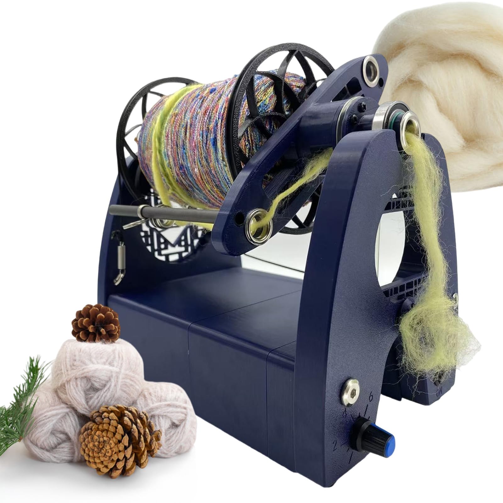 SENJINGHUA Automatic Yarn Winding Machine & Spinning Wheel, Modular Design, for Yarn Weaving and Mixed Roving Process WithPedals