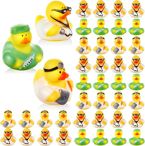 Deekin Mini bombero de goma de pato, bombero, héroe, patos de goma, bombero, héroe, juguete de baño para temática de bombero, fiesta de cumpleaños,