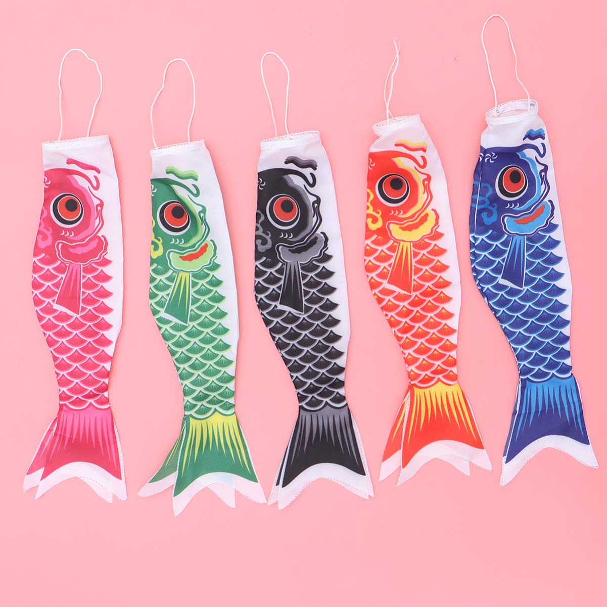 DOITOOL 5 Pezzi Giapponese Carpa windsock Streamer Pesce Bandiera Aquilone Koinobori Appeso Arredamento per Sushi Bar Giapponese izakaya Room 40cm