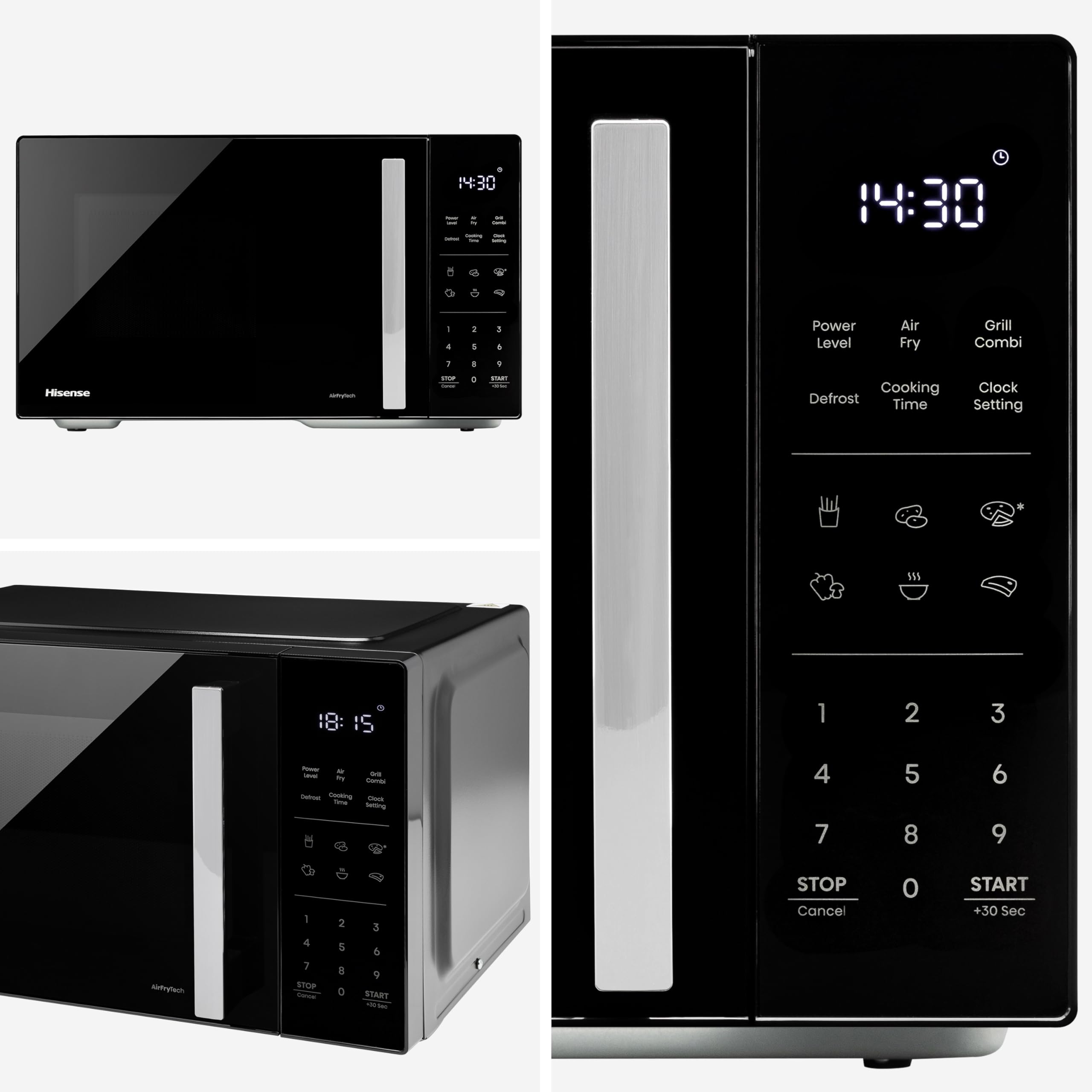 Hisense H23MOBS5HC Mikrowelle 23L 900W AirFry 4 in 1 Schwarz