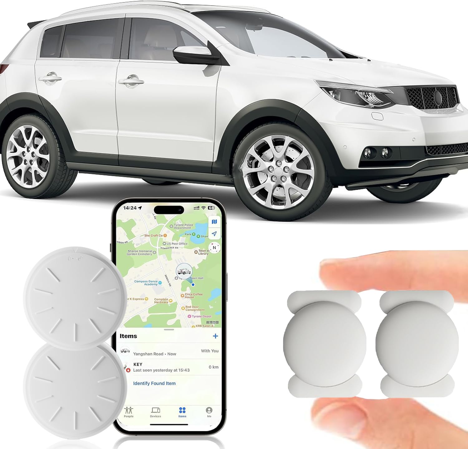 Car GPS Tracking Device for Vehicles,Cars etc,2PCS Real Time GPS Tracker for Vehicles Work with Find My (iOS Only),Mini Hidden Car Tracker with Magnetic Waterproof Case,No Monthly Fee(White)-picture-23
