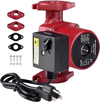 UPS15-55SFC 59896773 3-Speed Stainless Steel Water Circulator Pump | 1/12HP 115V 60Hz High-Efficiency Water Recirculating Pump for Hydronic, Radiant Floor & Domestic Hot Water Systems