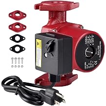 UPS15-55SFC Stainless Steel Water Circulator Pump 59896773, 3-Speed 1/12HP 115V 60Hz High-Efficiency Water Recirculating Pump for Hydronic, Radiant Floor & Domestic Hot Water Systems