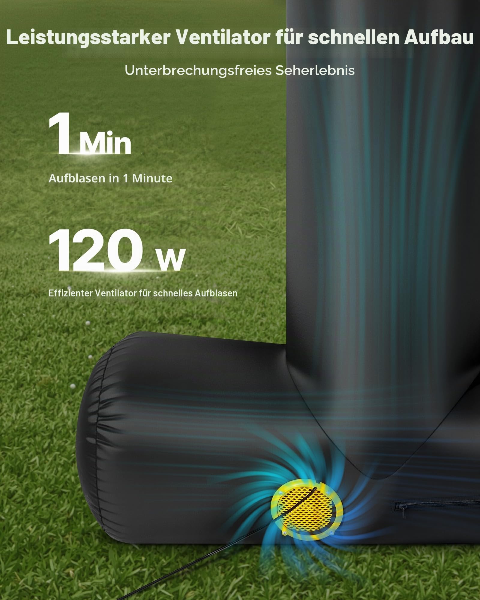 VEVOR aufblasbare Filmleinwand Projektion Beamer Leinwand aus 600D, Projektionsleinwand mit tragbarer Aufbewahrungstasche, 16:9, Filmprojektion für Heimkino Mottoparty Poolspaß (354 x 130 x 290 cm)