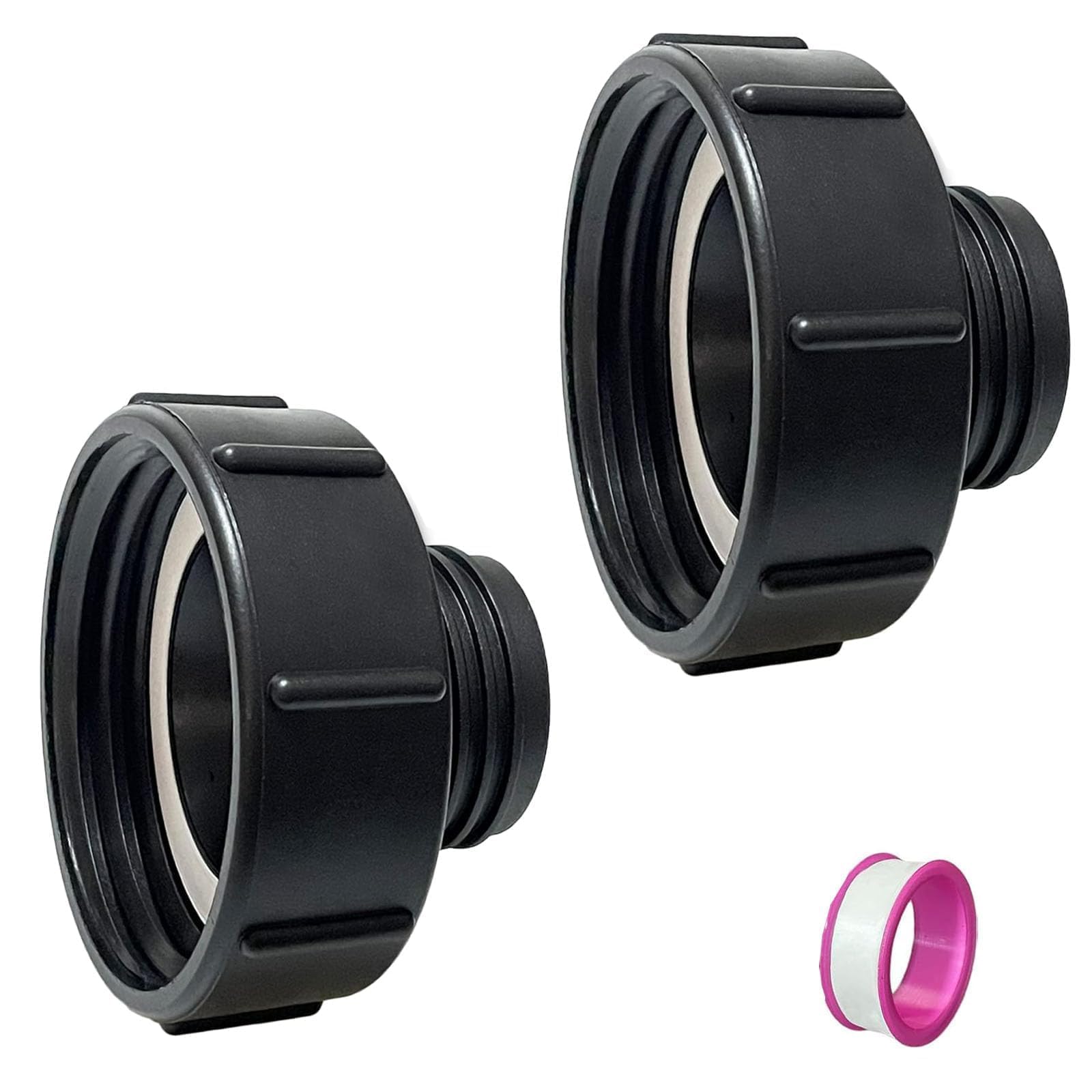 IBC Tank Adapter S100 x 8 to S60 x 6, 100 mm to 60 mm Coarse Thread, Pack of 2, Water Tank Connection for Water Butt