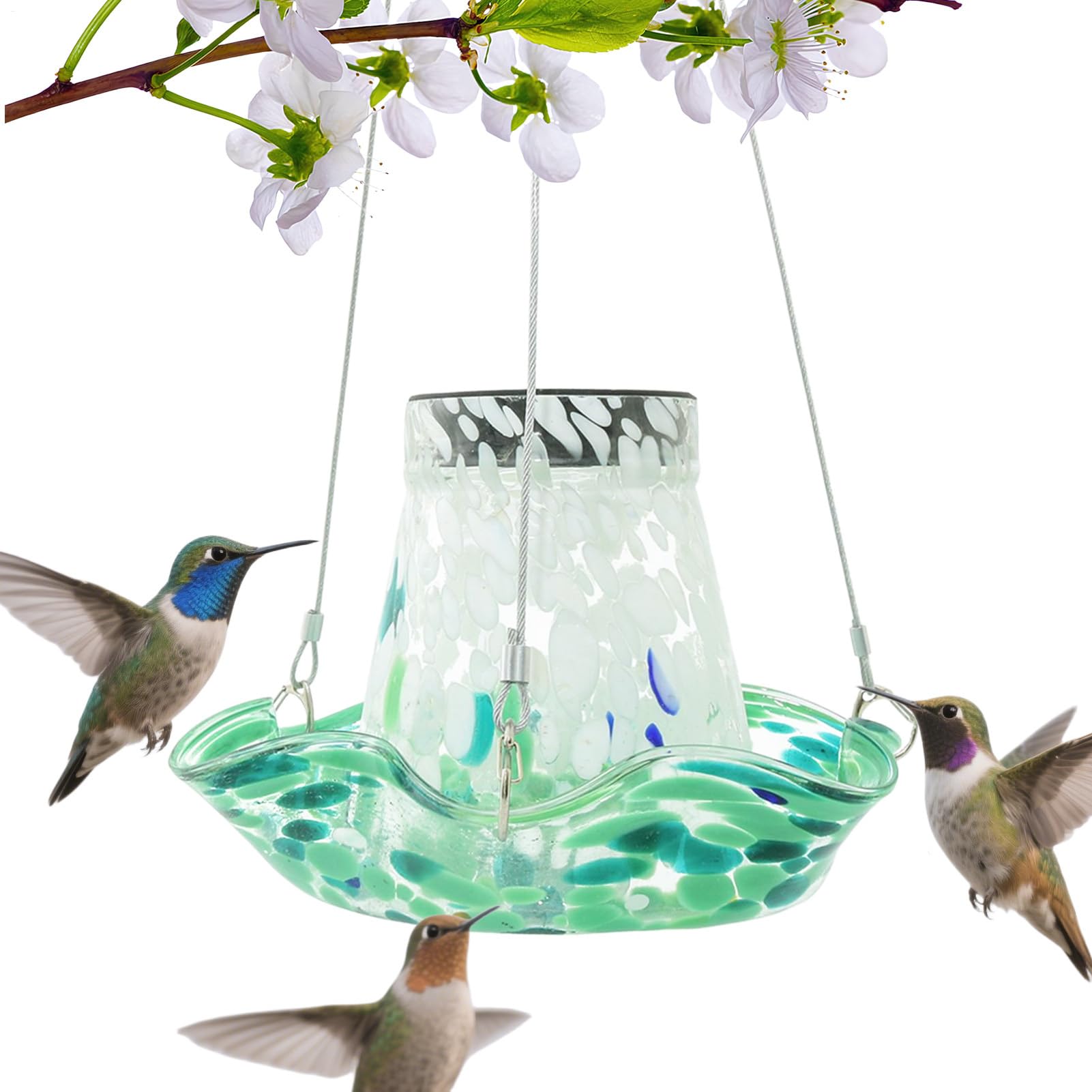 Bebederos para Colibríes Exteriores Alimentadores Solares para Exterior | Bebedero Antifugas Con Vidrio Decoración Jardín Y Patio Exterior